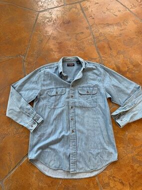 Vintage Roundtree & Yorke Denim Button-Up Light Blue Long Sleeve Shirt Men's M